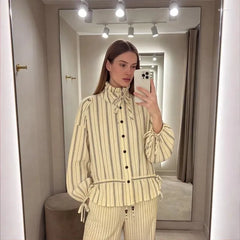 Stripe Drawstring Jacket