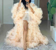 Long Tulle Fluffy Sleepwear Robes