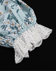 Puff Sleeve Tie Up Elastic Puff Sleeve Mini Dress