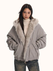 Fuax Fur Hooded Parkas
