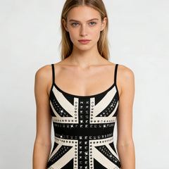 Flag Print Studded Cami Top