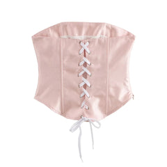 Pink Heart Bow Tube Corset Top and Mini Skirt Set