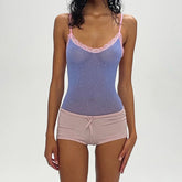 Lace Patchwork Sheer Bodysuit
