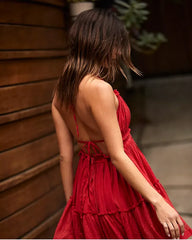 Strappy Mesh V-neck Mini Dress