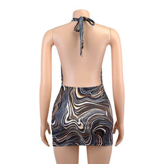 Halter Backless Mini Dress