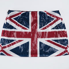Flag Print Sequin Mini Skirt
