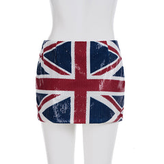 Flag Print Sequin Mini Skirt