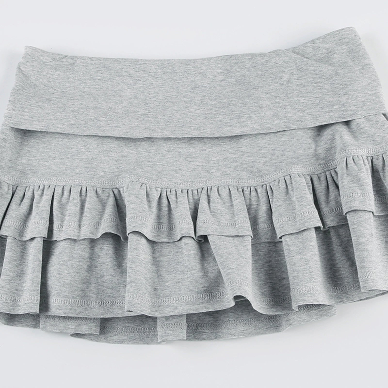 Gray ruffled skirt on a white background