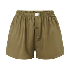 Elastic Waist Striped Plaid Print Shorts - Casual Knit