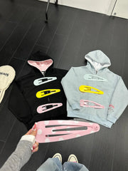 Large Hairclip Zipper Hoddie
