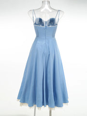 Satin Strap Tulle Dress