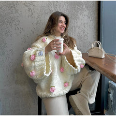 Rose Embellished Sweater