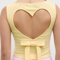 Yellow Heart Cut Out Tank Top