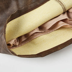 Brown PU Leather Low Rise Mini Skirt