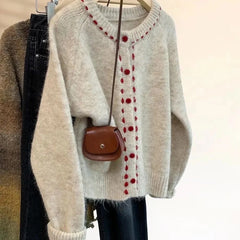 Animal Embroidery Knitted Cardigan