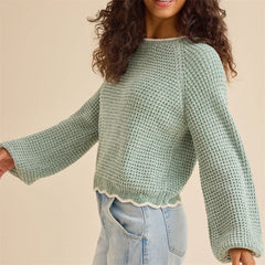 Long Sleeve Crewneck Knit Sweater