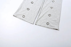 Metal Hole Zip Hoodie Tracksuit