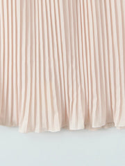 White Strapless Pleated Maxi Dress