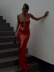 Sequined Slip Long Dress