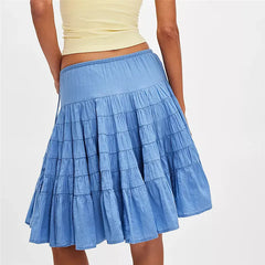 Ruffle Hem Knee Length Skirt