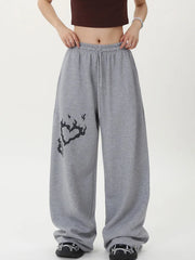 Love Print Gray Sweatpants
