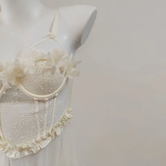 Frill Chest Pad See Through Nightdress