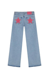 Star Print High Waited Jeans