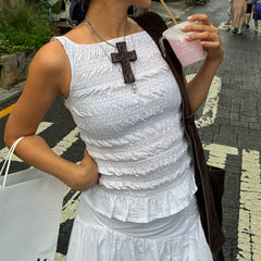 Elastic Ruched Vest Tank Top