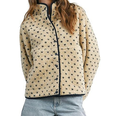 Dotted Zipper Printed Fleece Jacket