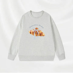 Croissant Bow Round Neck Pullover
