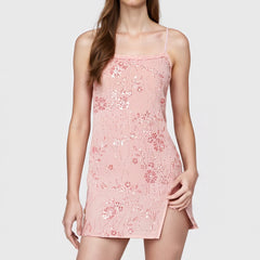 Sequins Embroidery Cami Mini Dress