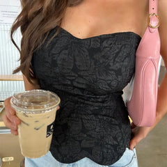 Floral Texture Tube Top