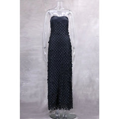 Strapless Sequins Beaded Midi Dress - A-Line Fit