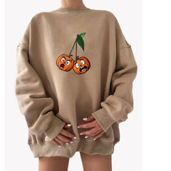 Halloween Embroidered Cartoon Pumpkin Sweatshirt