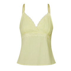 Babydoll Lace Trim Spaghetti Strap Top