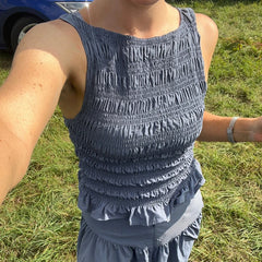 Elastic Ruched Vest Tank Top