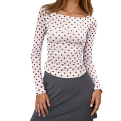 Long Sleeve Polka Dot Top