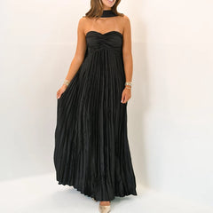 Multi-Color Strapless Maxi Dress - Empire Waist Beach Style