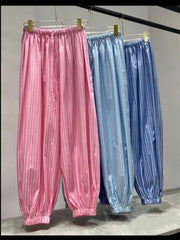 Striped Drawstring Puff Pants