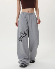 Love Print Gray Sweatpants