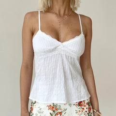 Babydoll Lace Trim Spaghetti Strap Top