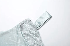 Stain Strap Patchwork Solid Maxi Dress