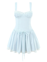 Blue Bow Tutu Mini Dress