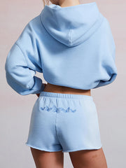 Butterfly Embroidered Hooded Sweatshirt