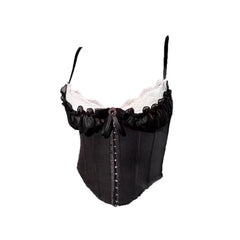 Ruffle Lace Bowknot Buckle Corset Top