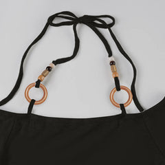 Halter Neck Beaded Strap Top