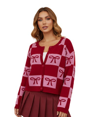 Heart/Bow Button-up Cardigan