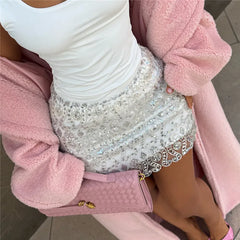 Sequin Beaded Mini Skirt
