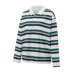 Striped Collared Rugby Sweatshirt