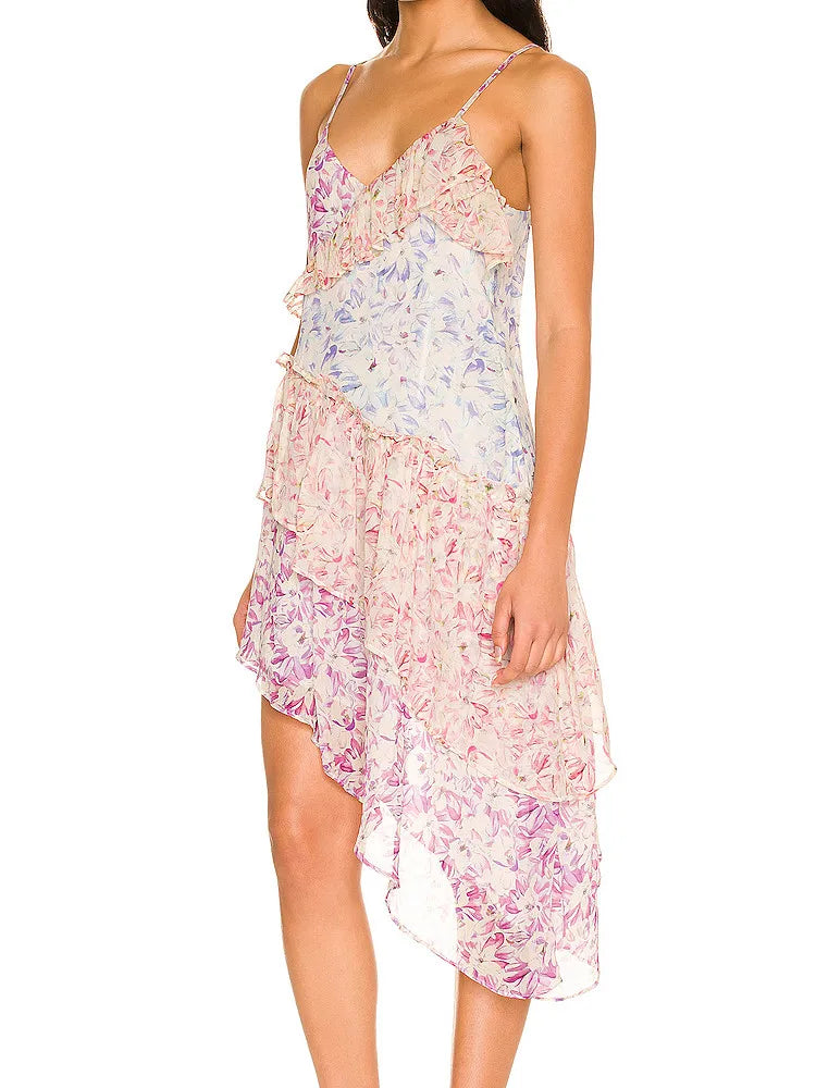 Floral dress with a white background